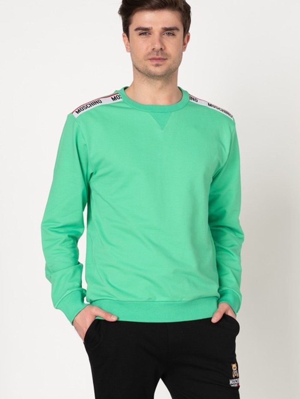 Moschino Underwear Men’s Green Crewneck Sweatshirt Size Large